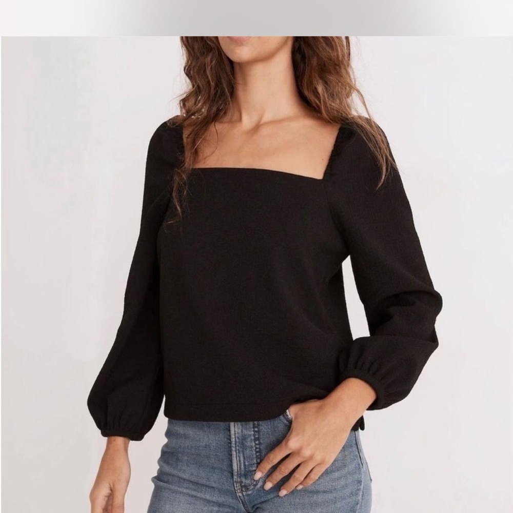 Madewell square neck puff sleeve top